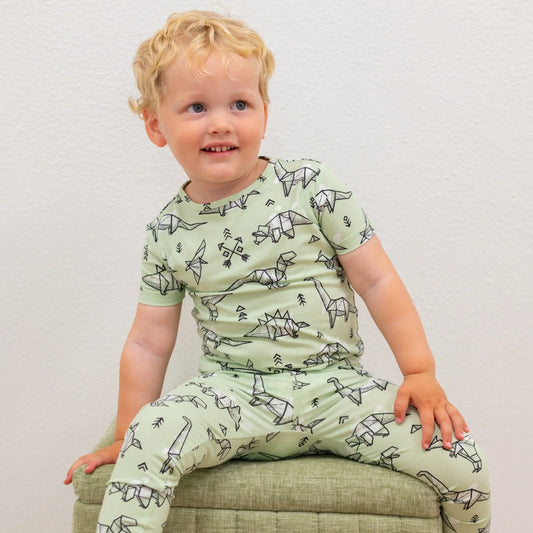 Big Kid Short Sleeve Pajama Set for All Seasons Comfortable Adorable Sleepwear for Kids Sweet Bamboo