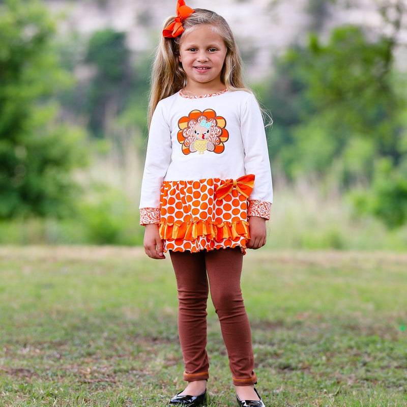 Big Little Girls Autumn Turkey Tunic & Leggings Holiday - Everetts Place: Online Boutique - Kid's Clothing