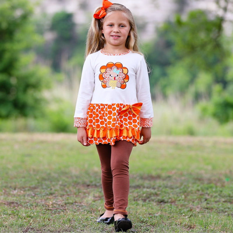 Big Little Girls Autumn Turkey Tunic & Leggings Holiday - Everetts Place: Online Boutique - Kid's Clothing