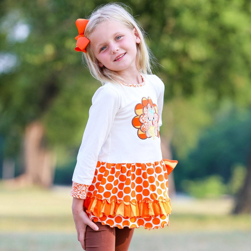 Big Little Girls Autumn Turkey Tunic & Leggings Holiday - Everetts Place: Online Boutique - Kid's Clothing