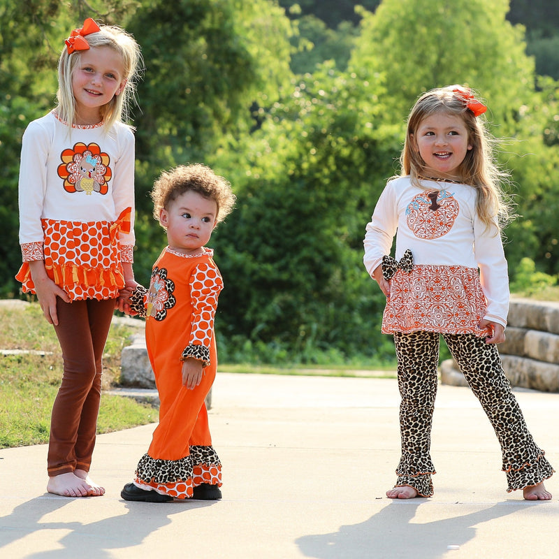 Big Little Girls Autumn Turkey Tunic & Leggings Holiday - Everetts Place: Online Boutique - Kid's Clothing