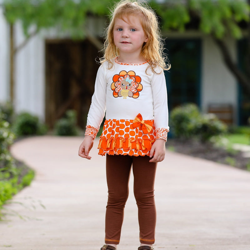 Big Little Girls Autumn Turkey Tunic & Leggings Holiday - Everetts Place: Online Boutique - Kid's Clothing