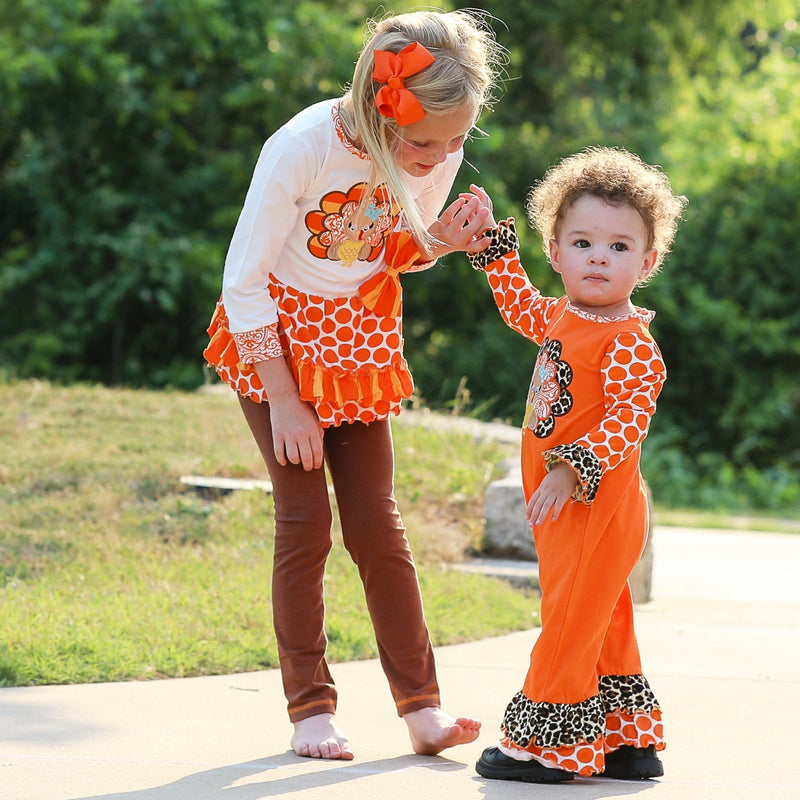 Big Little Girls Autumn Turkey Tunic & Leggings Holiday - Everetts Place: Online Boutique - Kid's Clothing