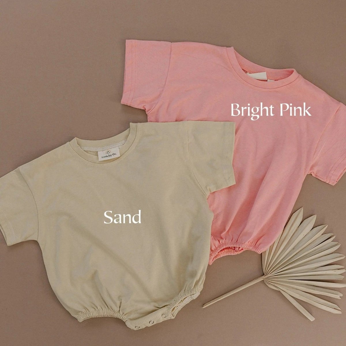 Little Joy Co. Big Sis Bubble Romper Mauve Rolled Sleeves Outfit for Girls - Everetts Place Boutique - 