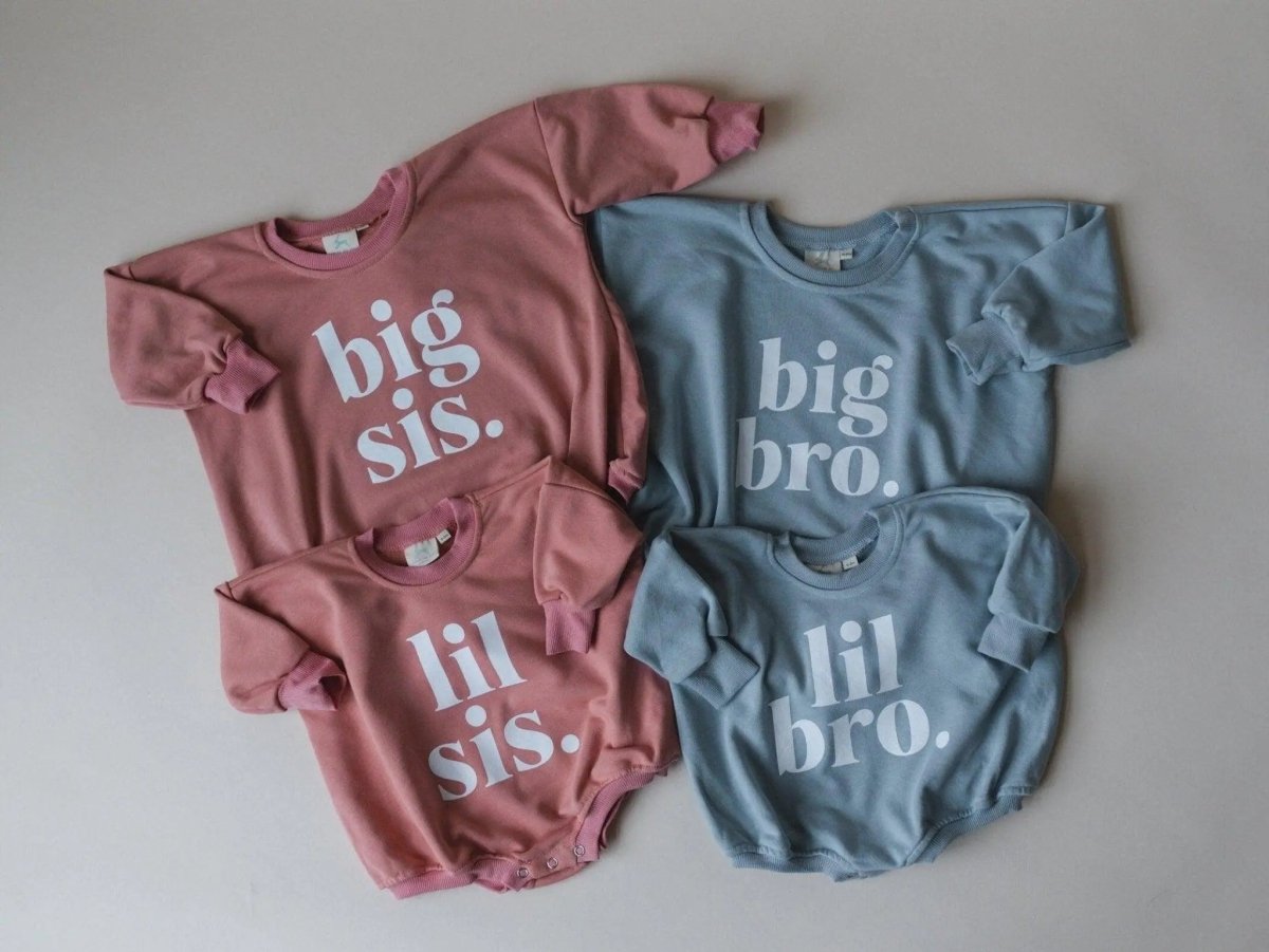 Big Sis Sweatshirt Romper Oversized With Snaps Crewneck - Everetts Place Boutique - 