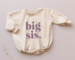 Little Joy Co. Big Sis Sweatshirt Romper Oversized With Snaps Crewneck - Everetts Place Boutique - 