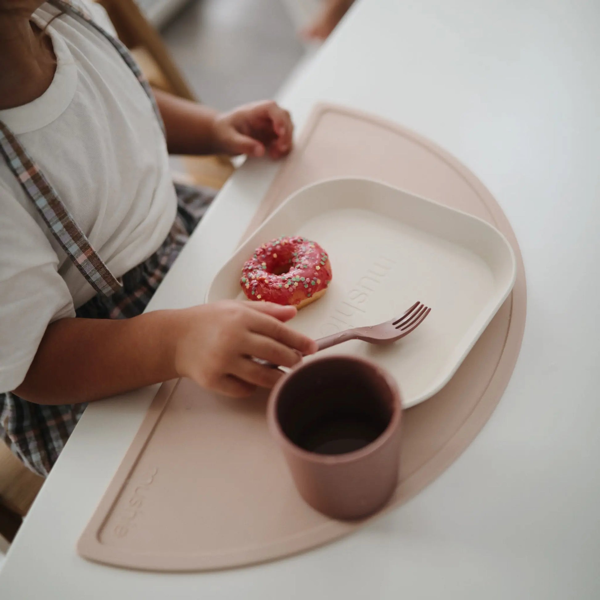 Square Dinnerware Plates for Babies BPA-Free Plastic Microwave and Dishwasher Safe Made in Denmark Mushie