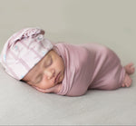 Pink baby swaddle blanket, 45 by 45 inches