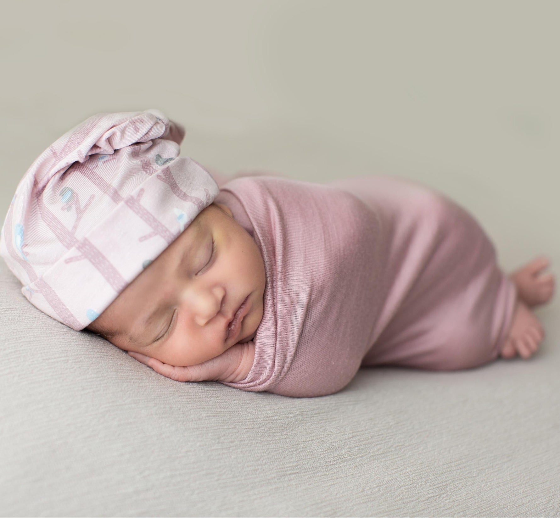 Pink baby swaddle blanket, 45 by 45 inches