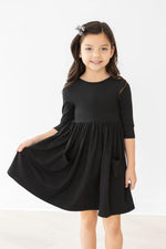 Mila & Rose ® Black 3/4 Sleeve Pocket Twirl Dress - 