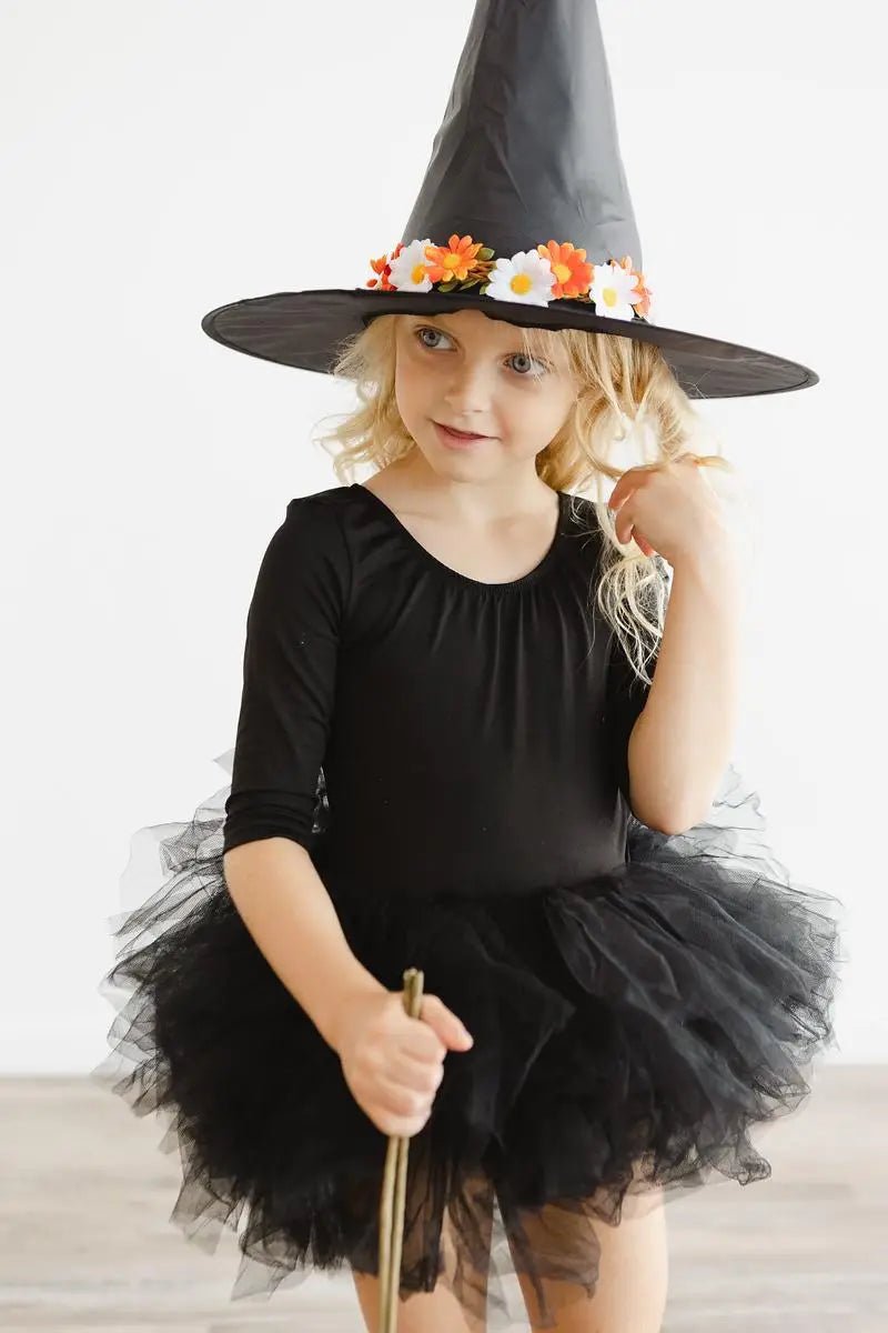 Mila & Rose ® Black 3/4 Tutu Leotard For Girls Dance Class Fluffy Layers - 