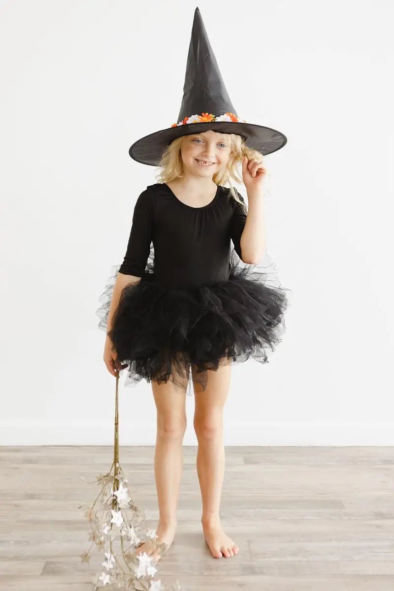 Mila & Rose ® Black 3/4 Tutu Leotard For Girls Dance Class Fluffy Layers - 