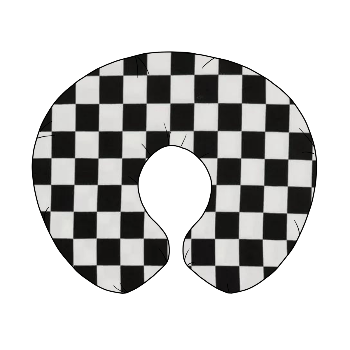 Little Mae & Co Black And White Checkered Nursing Pillow Cover For Feeding - Everetts Place Boutique - 