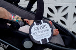 Three Little Tots Black and White No Touching Baby Car Seat Sign Tag - 