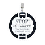 Three Little Tots Black and White No Touching Baby Car Seat Sign Tag - 