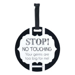 Three Little Tots Black and White No Touching Baby Car Seat Sign Tag - 
