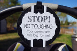 Three Little Tots Black and White No Touching Baby Car Seat Sign Tag - 