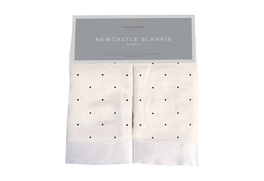 Black And White Polka Dot Bamboo Newcastle Blankie Newcastle Classics
