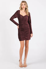 PinkBlush Black Burgundy Glitter Ruched Maternity Fitted Dress - 