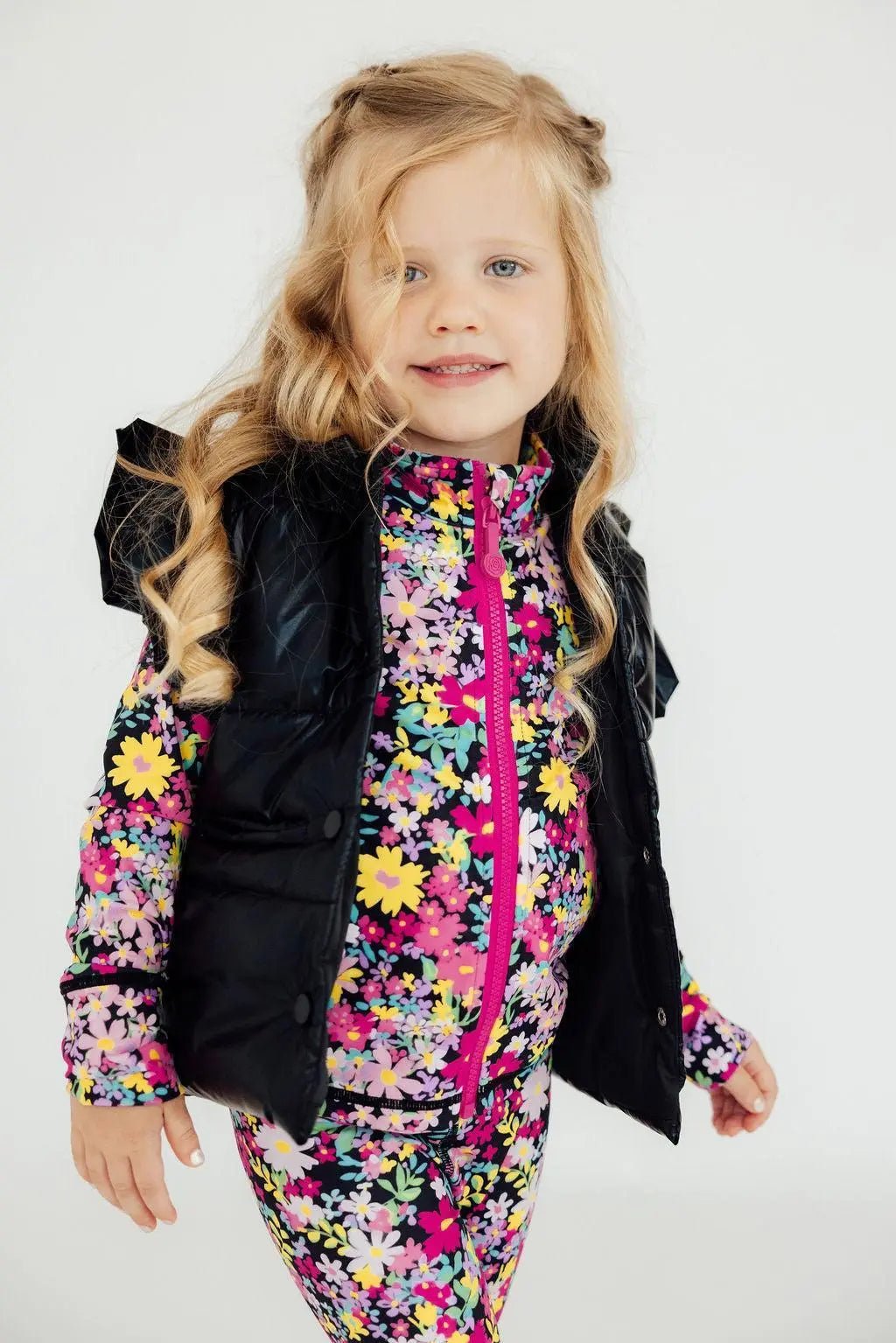 Mila & Rose ® Black Checker Puffer Vest - 