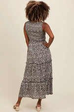 PinkBlush Black Floral Sleeveless Ruffle Tiered Maxi Dress - 