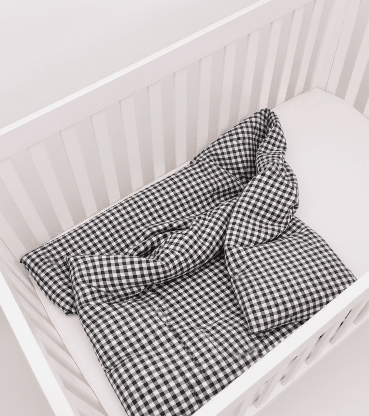Little Mae & Co Black Gingham Crib Quilted BlanketEveretts Place