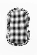 Little Mae & Co Black Gingham Ruffle Baby Lounger Cover - 