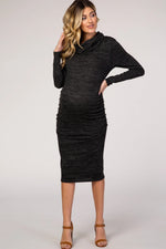Black Knit Long Sleeve Cowl Neck Maternity Dress - Sleeve, Shoulder, Fashion, Formal wear, One-piece garment | Everetts Place