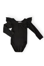 Black L/S Flutter Sleeve Leotard - Costume, Swimwear, Clothing | Everetts Place