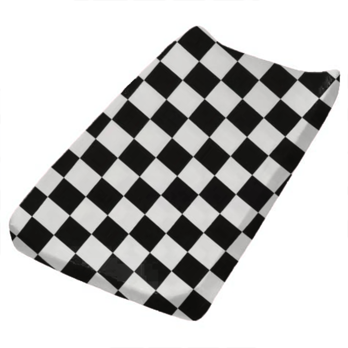 Little Mae & Co Black Race Checkered Changing Pad Cover - 