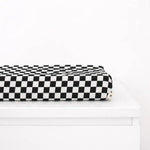 Little Mae & Co Black Race Checkered Changing Pad Cover - 