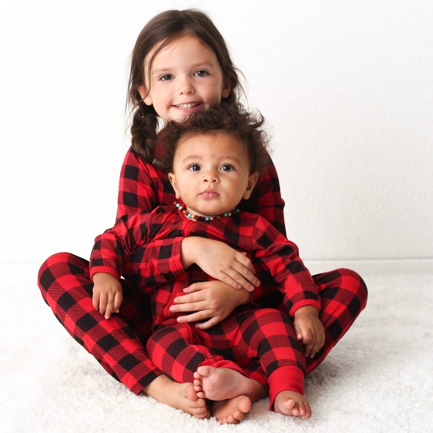 Bestaroo Black & Red Plaid Romper - 