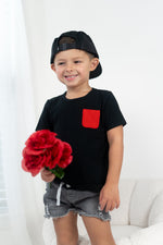 DREAM BIG LITTLE CO BLACK RIB DREAM POCKET TEEEveretts Place