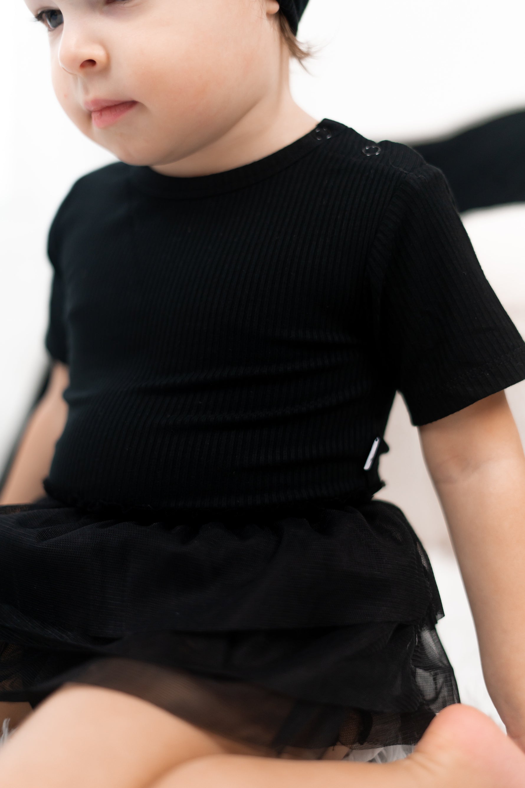 DREAM BIG LITTLE CO BLACK RIB DREAM TUTU BODYSUIT DRESSEveretts Place