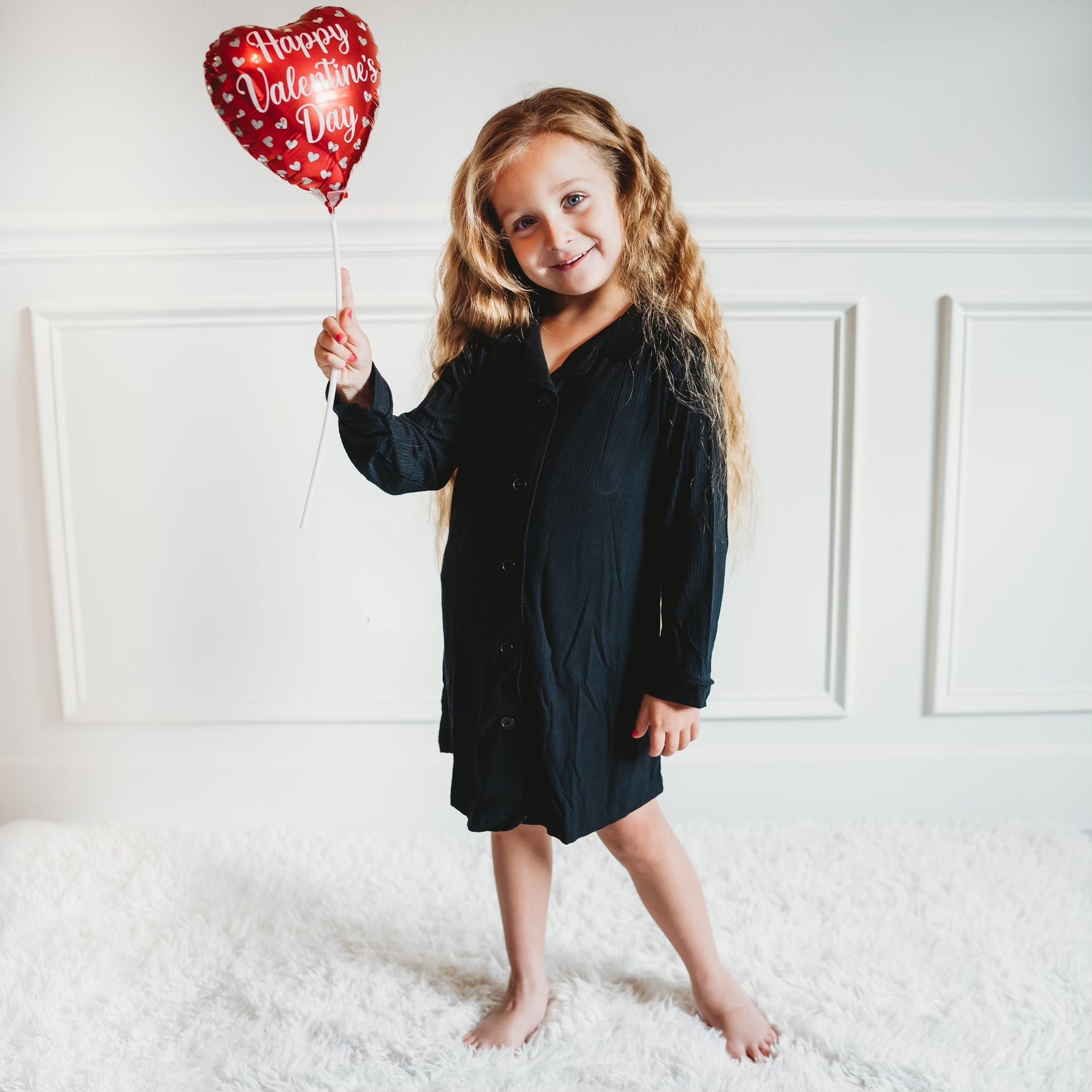 DREAM BIG LITTLE CO BLACK RIB GIRL'S DREAM GOWNEveretts Place