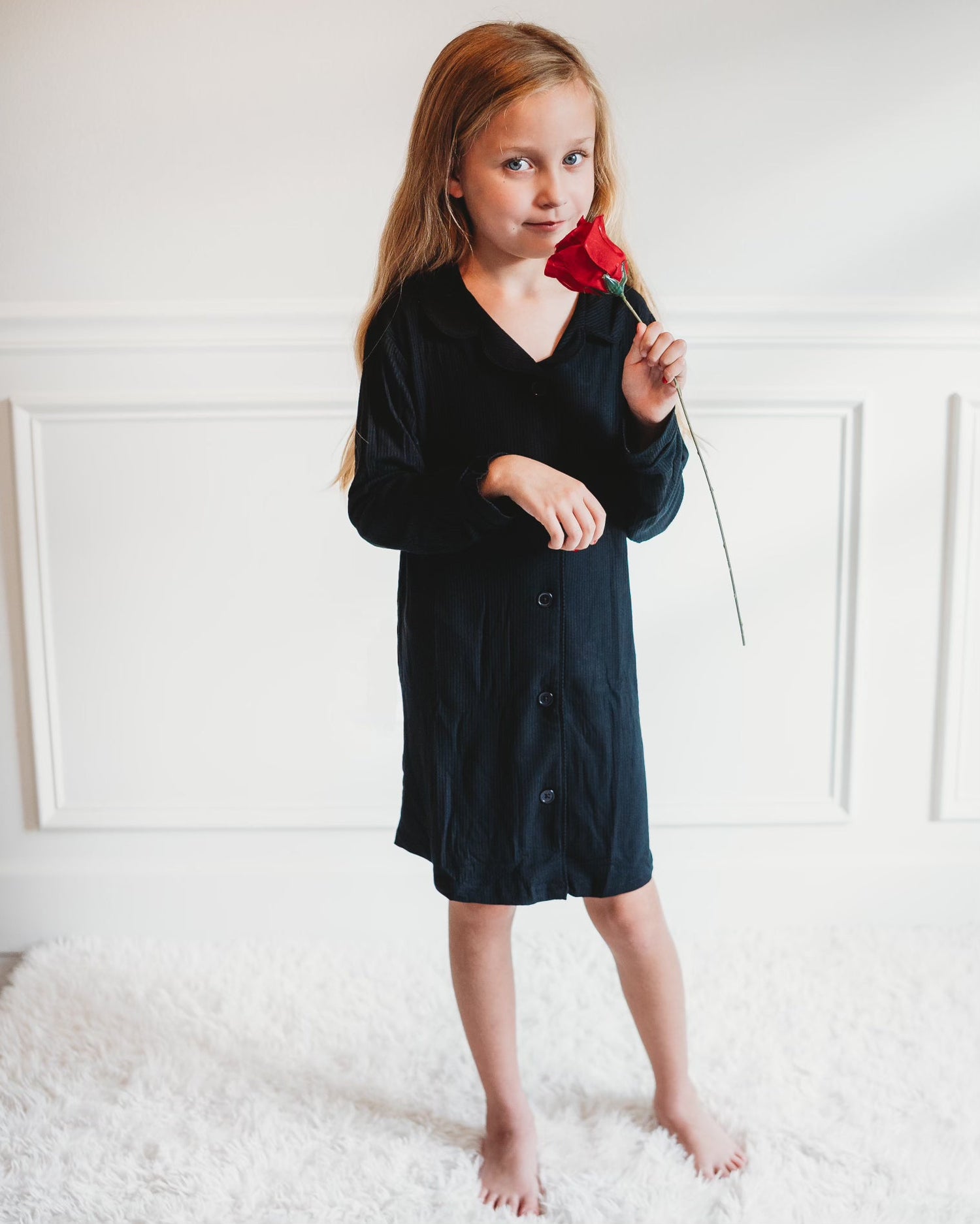 DREAM BIG LITTLE CO BLACK RIB GIRL'S DREAM GOWNEveretts Place