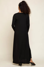 PinkBlush Black Ribbed Sleeveless Dress Cardigan Set - 