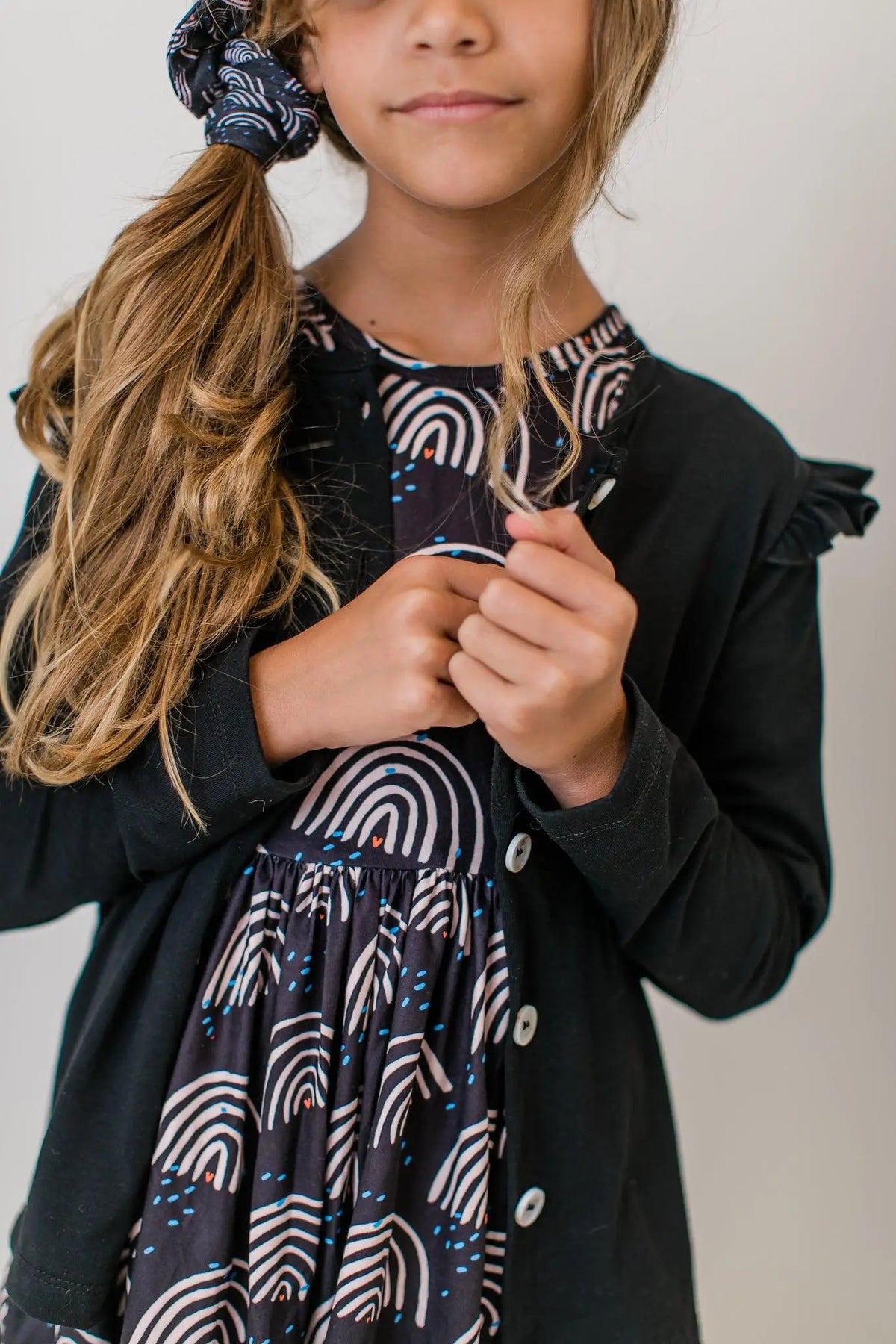Mila & Rose ® Black Ruffle Cardigan - 