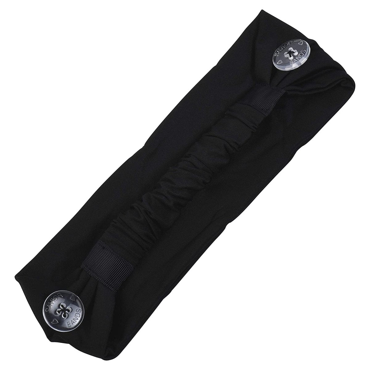 Three Little Tots Black Savior Mask Headbands with Buttons For Masks - 