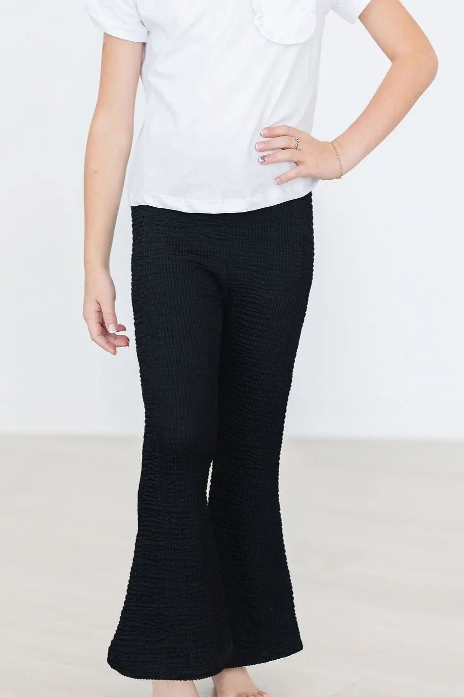 Black Scrunchy Bells - Wool, Woolen, Person, Pants | Everetts Place