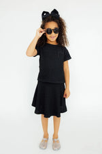 Mila & Rose ® Black Scrunchy Twirl Skort - 