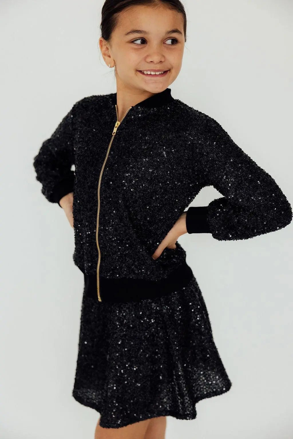 Mila & Rose ® Black Sequin Twirl Skort - 