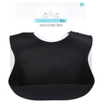 Three Little Tots Black Silicone Baby Bib with Crumb Catcher - 