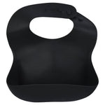Three Little Tots Black Silicone Baby Bib with Crumb Catcher - 