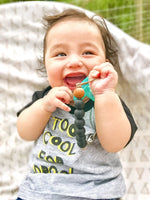 Three Little Tots Black Silicone Beaded Pacifier Clip Holder - 