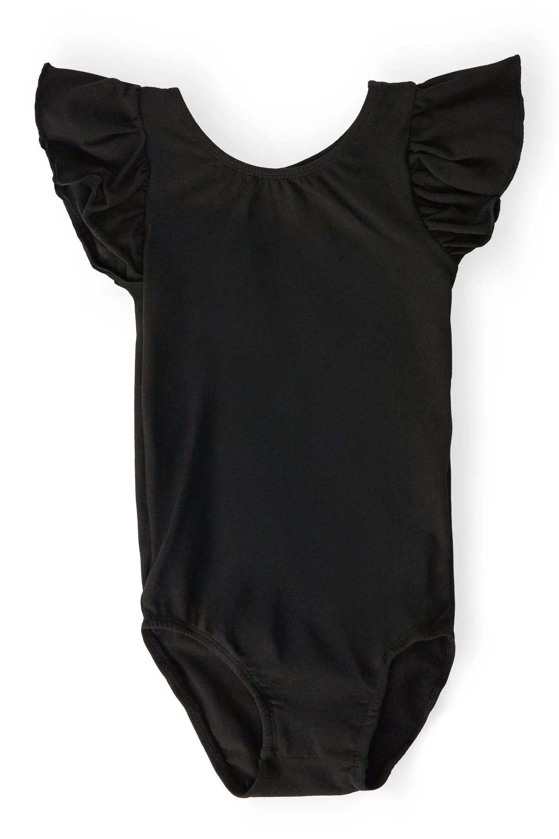 Black S/S Flutter Sleeve Leotard - Leotard, Maillot, Clothing, Swimwear | Everetts Place