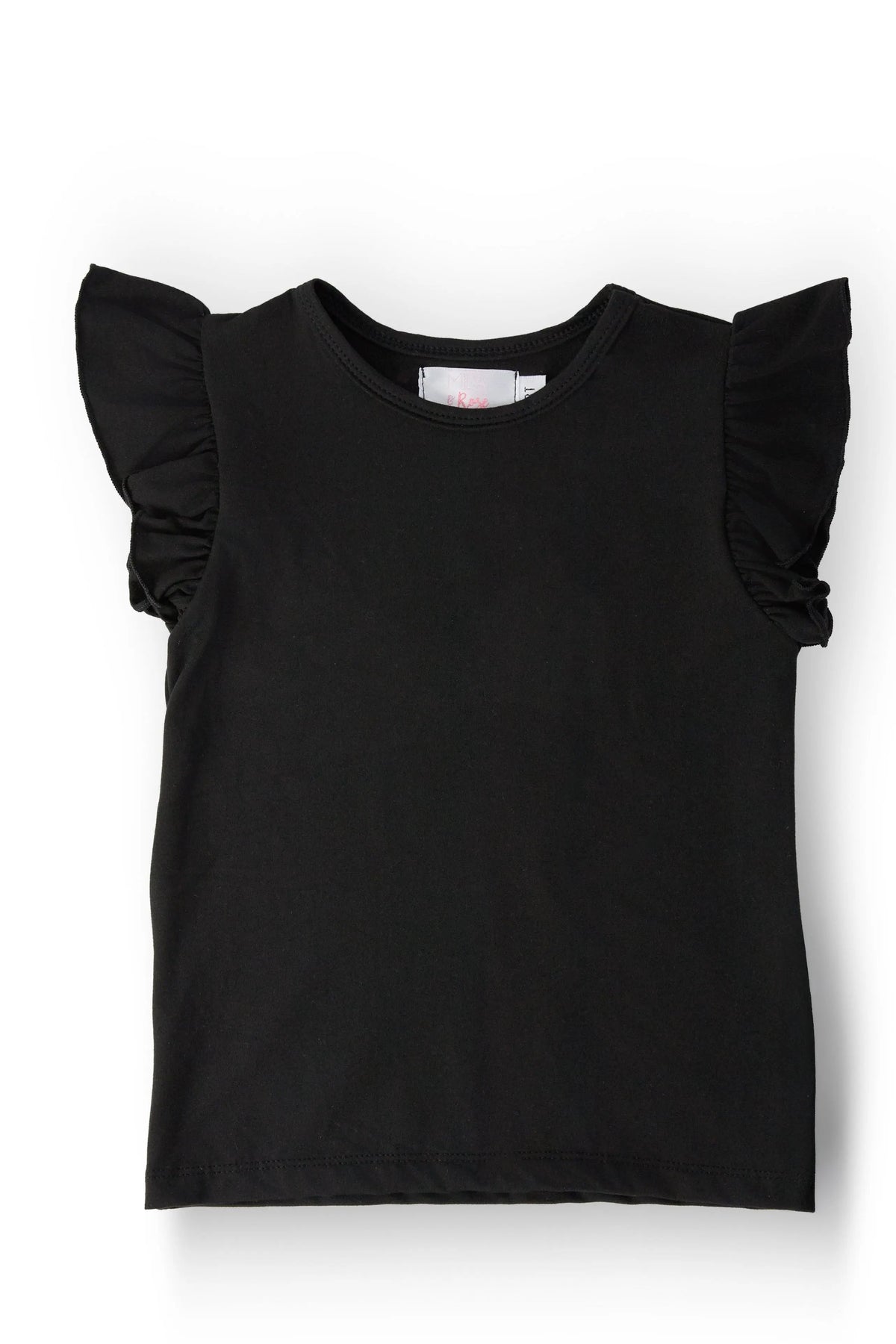 Mila & Rose ® Black S/S Ruffle Tee - 