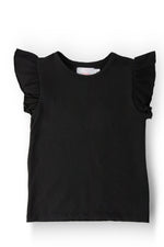 Mila & Rose ® Black S/S Ruffle Tee - 