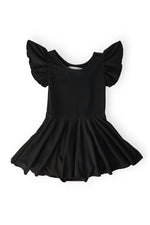 Black S/S Twirl Leotard - Fashion, Dress, One-piece garment, Day Dress, Ruffle | Everetts Place