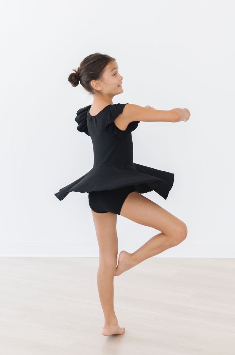 Mila & Rose ® Black S/S Twirl Leotard - 